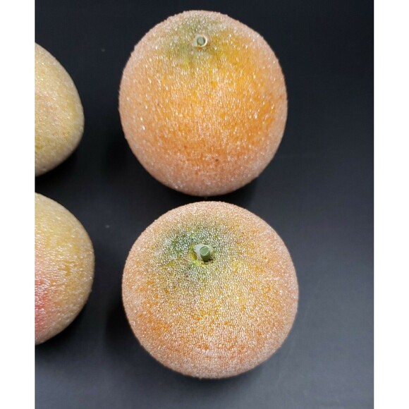 Vintage Faux Fruit Lot Beaded Sugared Harvest Decorative Gourd Apple Pear Orange - Picture 3 of 12